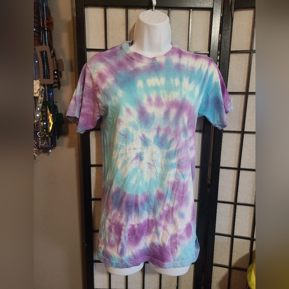 Purple and Blue Tie-dye Tee sz S - Picture 2 of 8